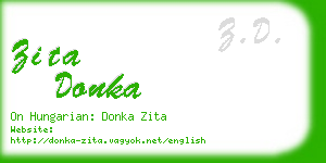 zita donka business card